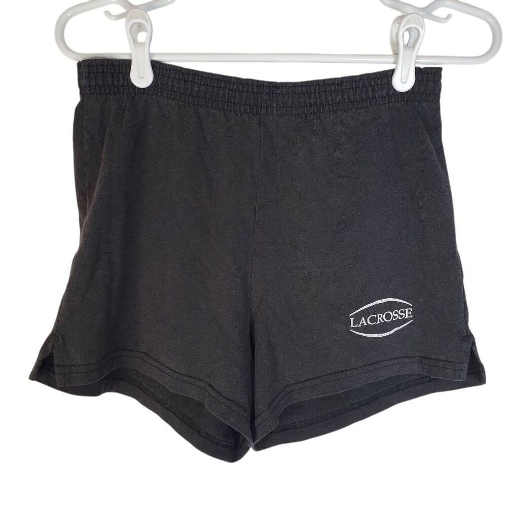 Soffe Lacrosse Elastic Waist Cotton Blend‎ Pull-on Athletic Shorts Black Medium